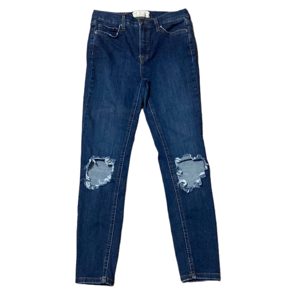 FREE PEOPLE cut out distressed skinny high rise 28R